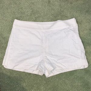JCrew white eyelet chino shorts